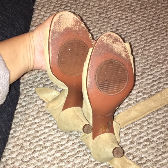 CHIE MIHARA ANKLE STRAP SOFT REAL SOFT SUEDE PEEP TOE SHOES SIZE 40 - Picture 10 of 14